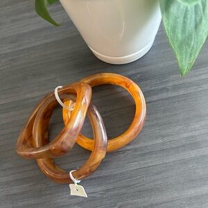 Set of Three Brown and Orange Bangles